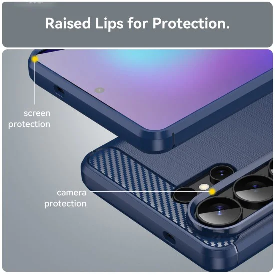 Калъф за Samsung Galaxy S26 Ultra - Techsuit Carbon Silicone - Син