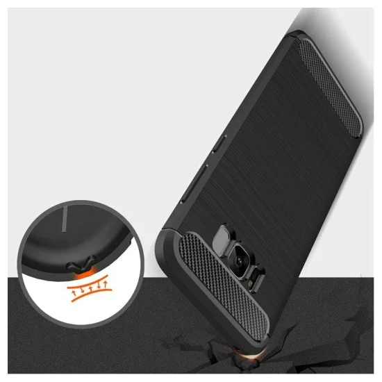 Калъф за Samsung Galaxy S8 Plus - Carbon Silicone - Черен