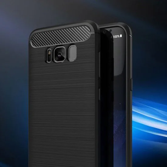 Калъф за Samsung Galaxy S8 Plus - Carbon Silicone - Черен