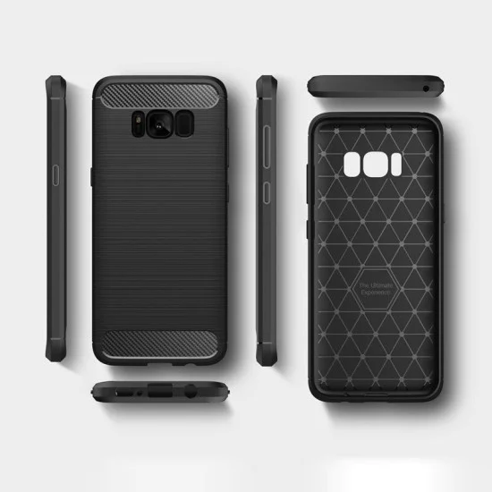Калъф за Samsung Galaxy S8 Plus - Carbon Silicone - Черен