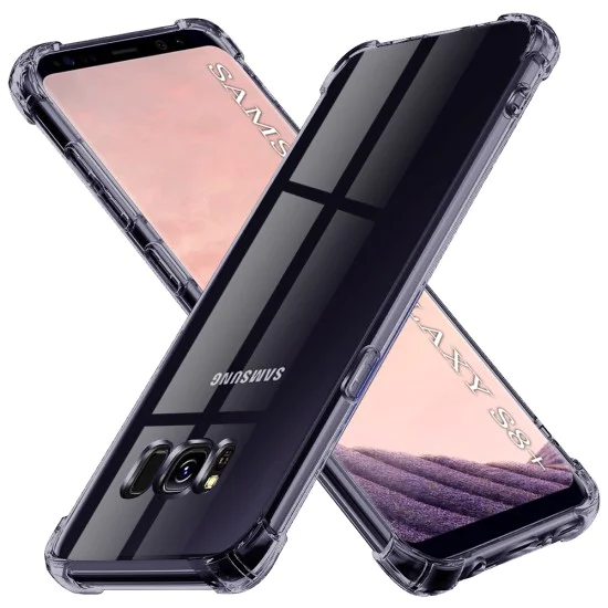 Калъф за Samsung Galaxy S8 Plus - Techsuit - Удароустойчив Clear Silicone - Опушено Черен