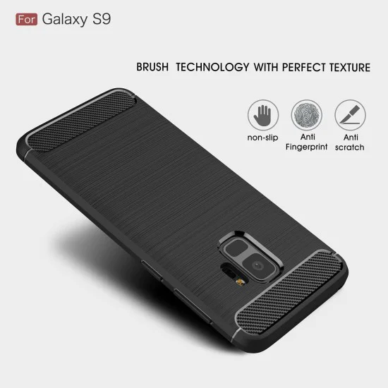 Калъф за Samsung Galaxy S9 - Carbon Silicone - Черен