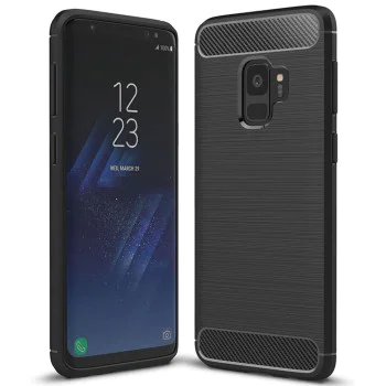 Калъф за Samsung Galaxy S9 - Carbon Silicone - Черен