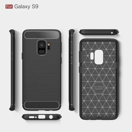 Калъф за Samsung Galaxy S9 - Carbon Silicone - Черен