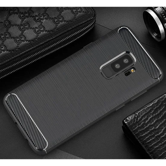 Калъф за Samsung Galaxy S9 Plus - Carbon Silicone - Черен