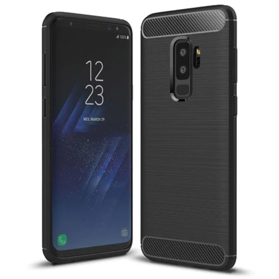 Калъф за Samsung Galaxy S9 Plus - Carbon Silicone - Черен