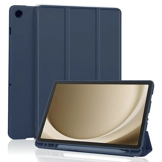 Калъф – Samsung Galaxy Tab A11 Plus / A9 Plus – Techsuit Flex Trifold (с държач за стилус) – Тъмносин