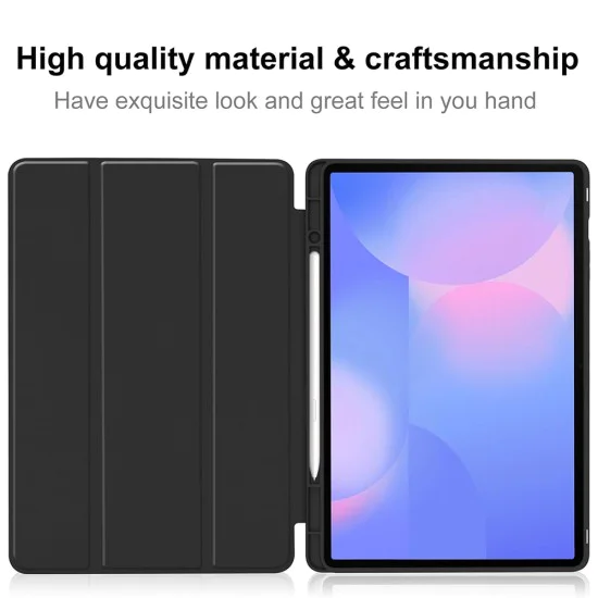 Калъф за Samsung Galaxy Tab S10 FE Plus - Techsuit - Flex Trifold (с държач за молив) - Черен