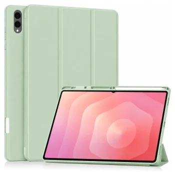 Калъф за Samsung Galaxy Tab S11 Ultra / Tab S12 Ultra - Flex Trifold (с държач за писалка) - Techsuit - Мача зелено