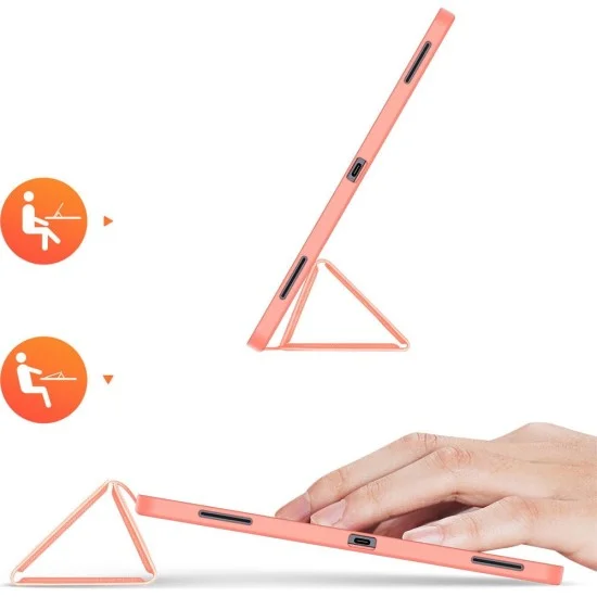 Калъф за Samsung Galaxy Tab S12 Ultra / Tab S11 Ultra - Domo Series (със държач за S Pen) - Dux Ducis - Розов