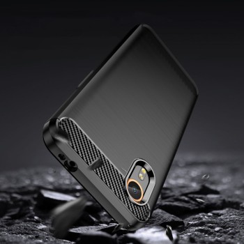 Калъф за Samsung Galaxy Xcover7 - Carbon Silicone - Черен