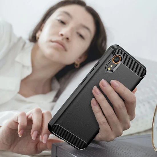Калъф за Samsung Galaxy Xcover7 - Carbon Silicone - Черен