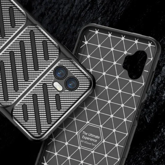 Калъф за Samsung Galaxy Xcover7 Pro - Techsuit - CarbonFiber - Черен
