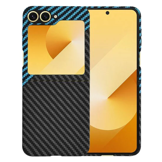 Калъф за Samsung Galaxy Z Flip6 - Carbonite FiberShell - Blue Pulse
