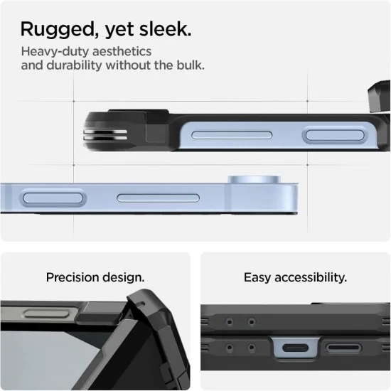 Калъф за Samsung Galaxy Z Flip6 / Flip7 FE - Spigen - Tough Armor Pro MagSafe - Черен