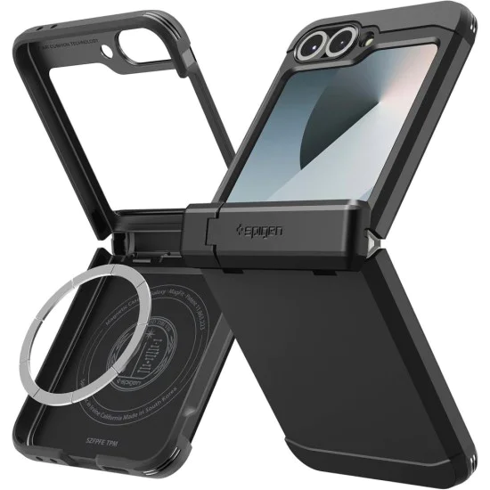 Калъф за Samsung Galaxy Z Flip6 / Flip7 FE - Spigen - Tough Armor Pro MagSafe - Черен