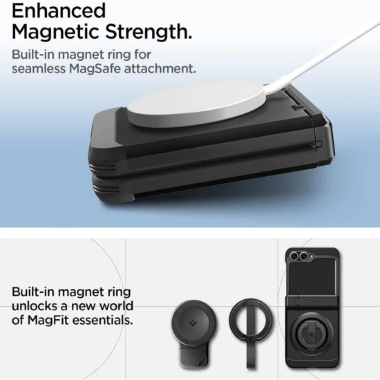 Калъф за Samsung Galaxy Z Flip6 / Flip7 FE - Spigen - Tough Armor Pro MagSafe - Черен