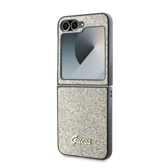 Калъф за Samsung Galaxy Z Flip6 - Guess Glitter Script (GUHCZZF6HGGSHD) - златен