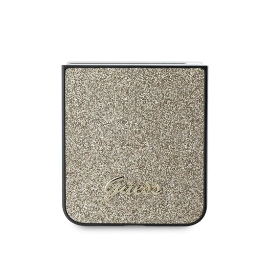 Калъф за Samsung Galaxy Z Flip6 - Guess Glitter Script (GUHCZZF6HGGSHD) - златен