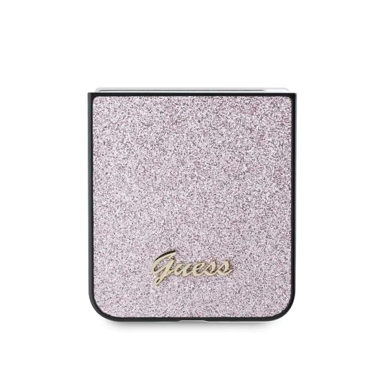 Калъф за Samsung Galaxy Z Flip6 - Guess Glitter Script (GUHCZZF6HGGSHP) - розова