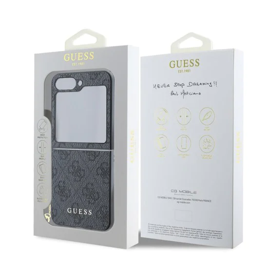 Калъф за Samsung Galaxy Z Flip6 - Guess Hardcase 4G Charm (GUHCZZF6GF4GGR) - Черен