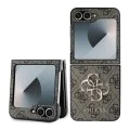 Калъф за Samsung Galaxy Z Flip6 - Guess Leather 4G Metal Logo (GUHCZZF64GMGBR) - Кафяв