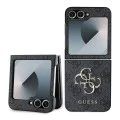 Калъф за Samsung Galaxy Z Flip6 - Guess Leather 4G Metal Logo (GUHCZZF64GMGGR) - Черен