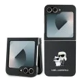 Калъф за Samsung Galaxy Z Flip6 - Karl Lagerfeld Saffiano (KLHCZZF6SAPKCNPK) - Karl&Choupette Metal Pin