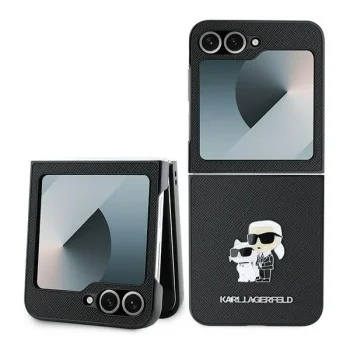 Калъф за Samsung Galaxy Z Flip6 - Karl Lagerfeld Saffiano (KLHCZZF6SAPKCNPK) - Karl&Choupette Metal Pin