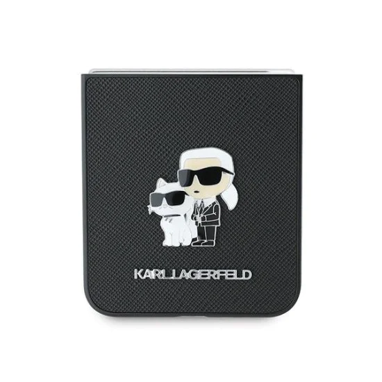 Калъф за Samsung Galaxy Z Flip6 - Karl Lagerfeld Saffiano (KLHCZZF6SAPKCNPK) - Karl&Choupette Metal Pin