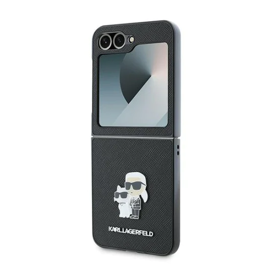 Калъф за Samsung Galaxy Z Flip6 - Karl Lagerfeld Saffiano (KLHCZZF6SAPKCNPK) - Karl&Choupette Metal Pin