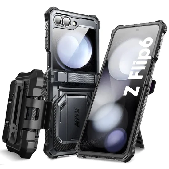 Калъф за Samsung Galaxy Z Flip6 + Протектор - I-Blason Armorbox - Черен