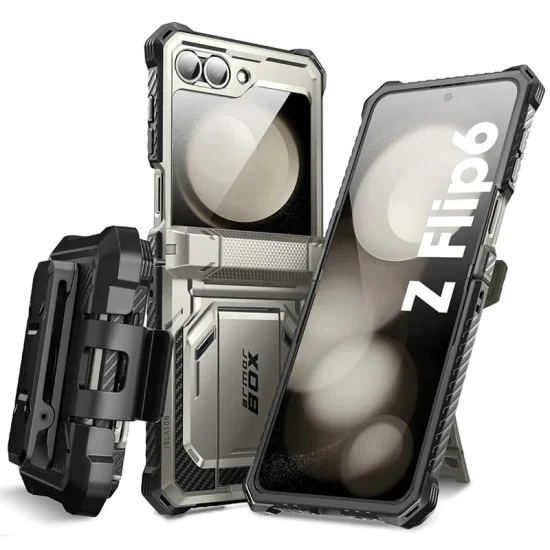 Калъф за Samsung Galaxy Z Flip6 + Протектор - I-Blason Armorbox - Titan Gray