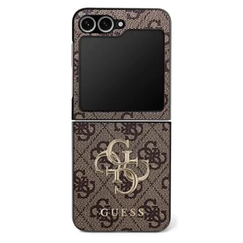 Калъф за Samsung Galaxy Z Flip7 – Guess (GUHCZF74GMGBR) Leather 4G Metal Logo – Кафяв