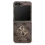 Калъф за Samsung Galaxy Z Flip7 – Guess (GUHCZF74GMGBR) Leather 4G Metal Logo – Кафяв