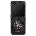 Калъф за Samsung Galaxy Z Flip7 – Guess (GUHCZF74GMGGR) Leather 4G Metal Logo – Черен