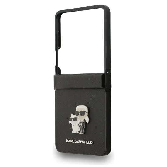 Калъф за Samsung Galaxy Z Flip7 – Karl Lagerfeld (KLHCZF7SAPKCNPK) Saffiano Karl&Choupette Pin – Черен