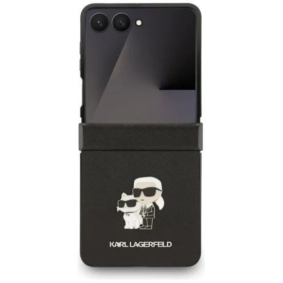 Калъф за Samsung Galaxy Z Flip7 – Karl Lagerfeld (KLHCZF7SAPKCNPK) Saffiano Karl&Choupette Pin – Черен