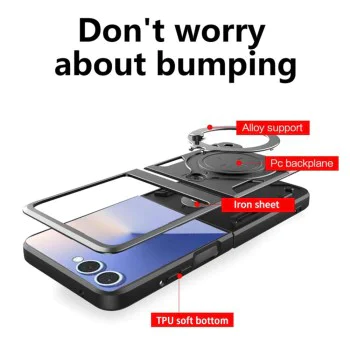 Калъф за Samsung Galaxy Z Flip7 - Techsuit - CamGuard Pro - Червен