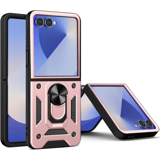 Калъф за Samsung Galaxy Z Flip7 - Techsuit - CamShield Series - Розово Злато - Златист