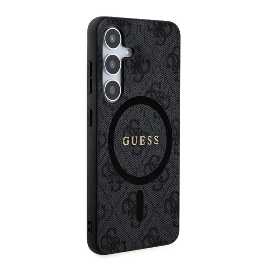 Калъф за Samsung Galaxy Z Flip7 – с MagSafe – Guess (GUHMZF7P4MSEGCK) 4G Collection Leather – Черен