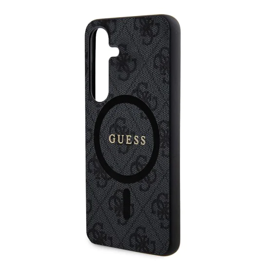 Калъф за Samsung Galaxy Z Flip7 – с MagSafe – Guess (GUHMZF7P4MSEGCK) 4G Collection Leather – Черен