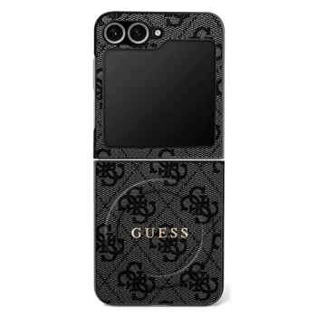 Калъф за Samsung Galaxy Z Flip7 – с MagSafe – Guess (GUHMZF7P4MSEGCK) 4G Collection Leather – Черен