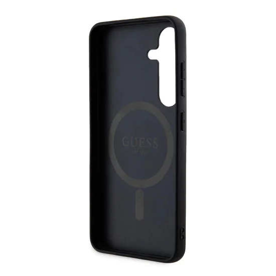 Калъф за Samsung Galaxy Z Flip7 – с MagSafe – Guess (GUHMZF7P4MSEGCK) 4G Collection Leather – Черен