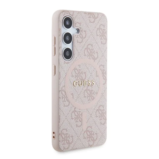 Калъф за Samsung Galaxy Z Flip7 – с MagSafe – Guess (GUHMZF7P4MSEGCP) 4G Collection Leather – Розов