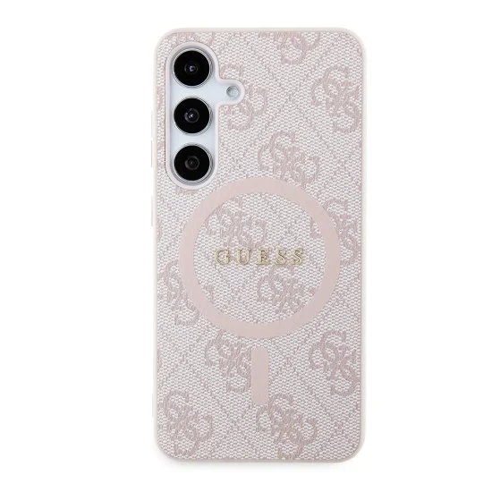 Калъф за Samsung Galaxy Z Flip7 – с MagSafe – Guess (GUHMZF7P4MSEGCP) 4G Collection Leather – Розов