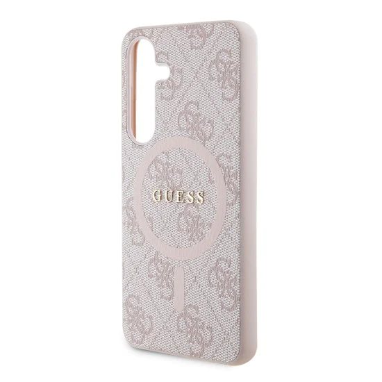 Калъф за Samsung Galaxy Z Flip7 – с MagSafe – Guess (GUHMZF7P4MSEGCP) 4G Collection Leather – Розов