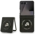 Калъф за Samsung Galaxy Z Flip7 – с MagSafe – Karl Lagerfeld (KLHMZF7PSMLRKCK) Leather Karl & Choupette Pins – Черен