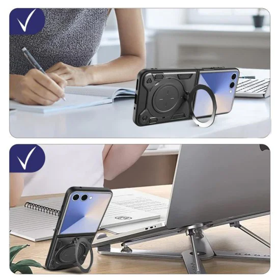 Калъф за Samsung Galaxy Z Flip8 - CamGuard Pro - Techsuit - Черен