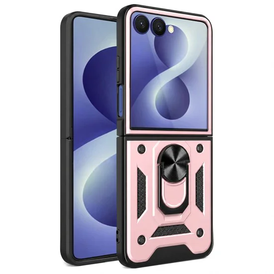 Калъф за Samsung Galaxy Z Flip8 - CamShield Series - Techsuit - Розово злато